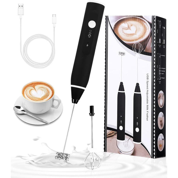 Handheld Milk Frother with 2 Stainless Whisks - Mega Cart