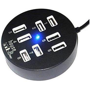 High Speed USB Port Hub 2.0 with 8 Ports - Mega Cart