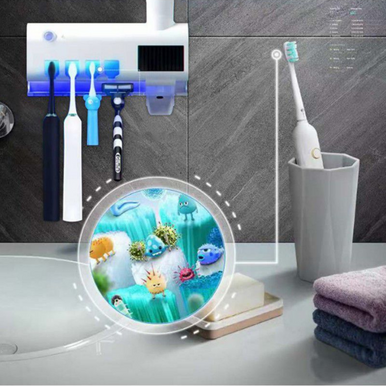 Intelligent Wall-Mounted Toothbrush Steriliser with UV & Solar Charging - Mega Cart
