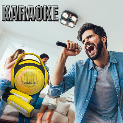 Karaoke Speaker with 2 Mini Microphones - Mega Cart