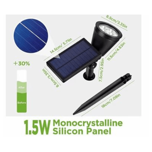 LED Solar Spotlight With Ground Spike - Mega Cart