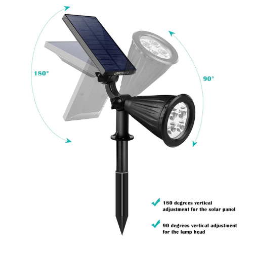 LED Solar Spotlight With Ground Spike - Mega Cart