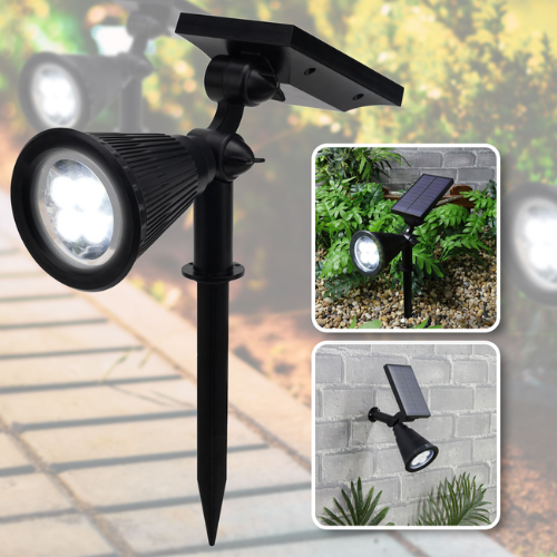 LED Solar Spotlight With Ground Spike - Mega Cart
