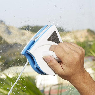 Magnetic Double-Sided Glass Window Cleaner Brush with Safety Rope - Mega Cart