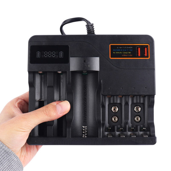 Multi Slot Battery Charger for Rechargeable Batteries - Mega Cart