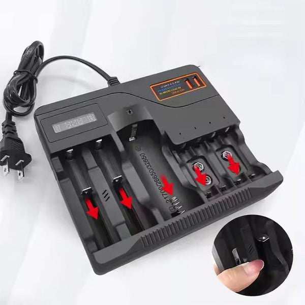 Multi Slot Battery Charger for Rechargeable Batteries - Mega Cart