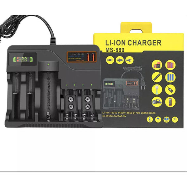Multi Slot Battery Charger for Rechargeable Batteries - Mega Cart