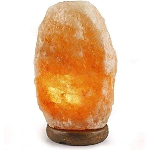 Natural Himalayan Salt Lamp with Wooden Base - Mega Cart