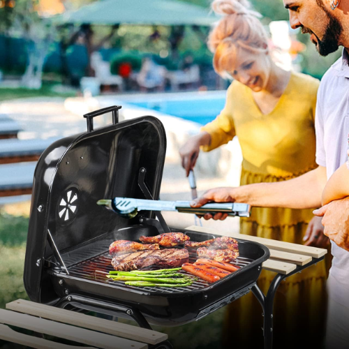 Outdoor Smoker Grill with Side Tables - Mega Cart