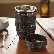 Photography Lens Coffee Mug – Realistic Design, Leak-Proof Lid, 375ml - Mega Cart