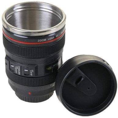 Photography Lens Coffee Mug – Realistic Design, Leak-Proof Lid, 375ml - Mega Cart