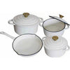 Premium 7 Piece Enamel Cast Iron Cookware Set for All Heat Sources - Mega Cart