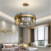 PrimeNest Aura Glass Halo Chandelier In Gold & Smoke Grey - Mega Cart