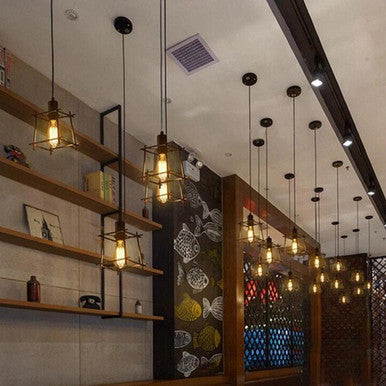 PrimeNest Black Metal Geometric Pendant Light - Mega Cart