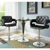 PrimeNest Caroline Bar Stool - Teak & PU Leather, Adjustable Height - Mega Cart