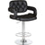 PrimeNest Caroline Bar Stool - Teak & PU Leather, Adjustable Height - Mega Cart