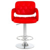 PrimeNest Caroline Bar Stool - Teak & PU Leather, Adjustable Height - Mega Cart