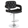 PrimeNest Caroline Bar Stool - Teak & PU Leather, Adjustable Height - Mega Cart
