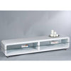 PrimeNest - Glossy White Arched TV Stand with Glass Shelf - Mega Cart