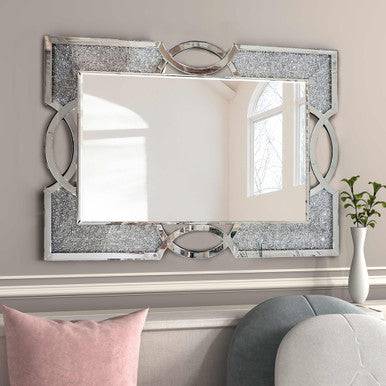 PrimeNest Luxurious Gold Diamond Wall Mirror - Mega Cart