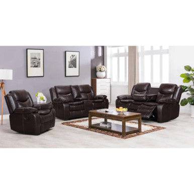 PrimeNest Luxurious Leather Reclining Sofa Set - 3 Piece - Mega Cart