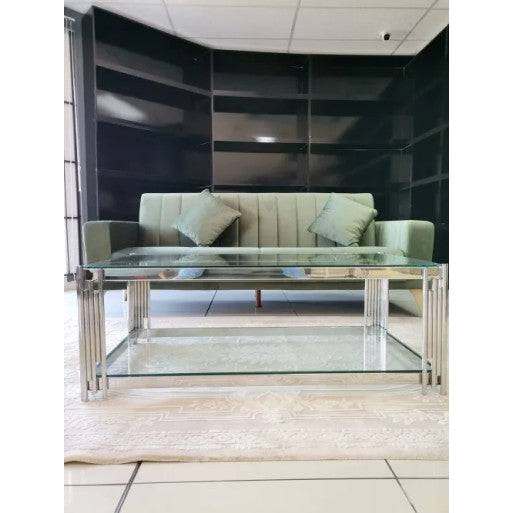 PrimeNest - Modern Abacus Coffee Table with Glass Top - Mega Cart