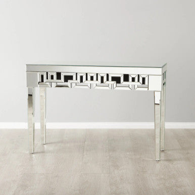 PrimeNest - Modern Geometric Mirror Console Table - Silver & Gold Options - Mega Cart