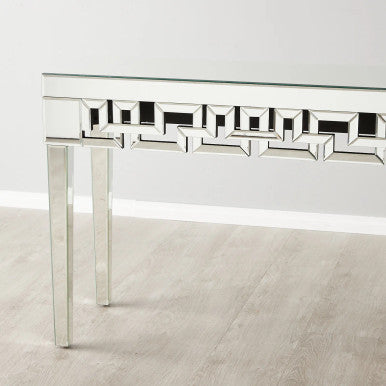 PrimeNest - Modern Geometric Mirror Console Table - Silver & Gold Options - Mega Cart
