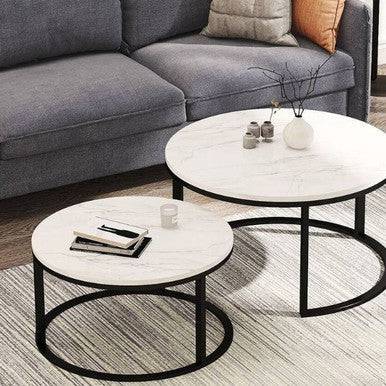 PrimeNest - Modern Nested Coffee Table Set of 2 - Space-Saving Design - Mega Cart