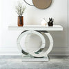 PrimeNest Modern Silver Console Table - Sleek & Elegant Design - Mega Cart