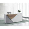 PrimeNest Modern White Reception Counter Desk - Sleek Design for Hotels - Mega Cart