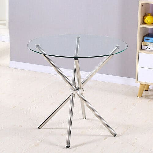 PrimeNest - Round Glass Top Dining Table - Mega Cart
