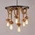 PrimeNest Rustic Charm Iron & Rope Chandelier - Mega Cart