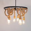 PrimeNest Rustic Charm Iron & Rope Chandelier - Mega Cart