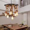 PrimeNest Rustic Charm Iron & Rope Chandelier - Mega Cart