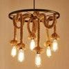 PrimeNest Rustic Charm Iron & Rope Chandelier - Mega Cart