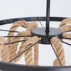 PrimeNest Rustic Charm Iron & Rope Chandelier - Mega Cart