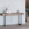 PrimeNest - Rustic Wooden Rectangular Coffee Table with Metal Frame - Mega Cart
