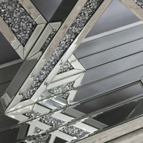 PrimeNest - Silver Elegance Console & Mirror Set - Mega Cart