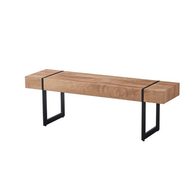 PrimeNest - Stylish Wooden Rectangular Coffee Table with Metal Frame - Mega Cart