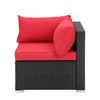 PrimeNest Sunvalley 7-Piece Corner Patio Set - Red Cushions - Mega Cart