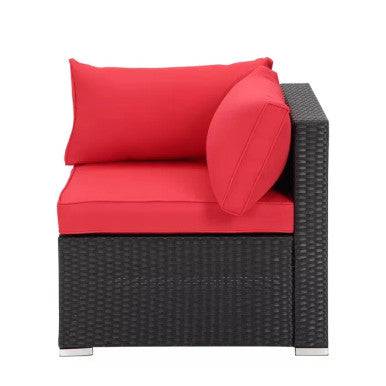 PrimeNest Sunvalley 7-Piece Corner Patio Set - Red Cushions - Mega Cart