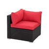 PrimeNest Sunvalley 7-Piece Corner Patio Set - Red Cushions - Mega Cart