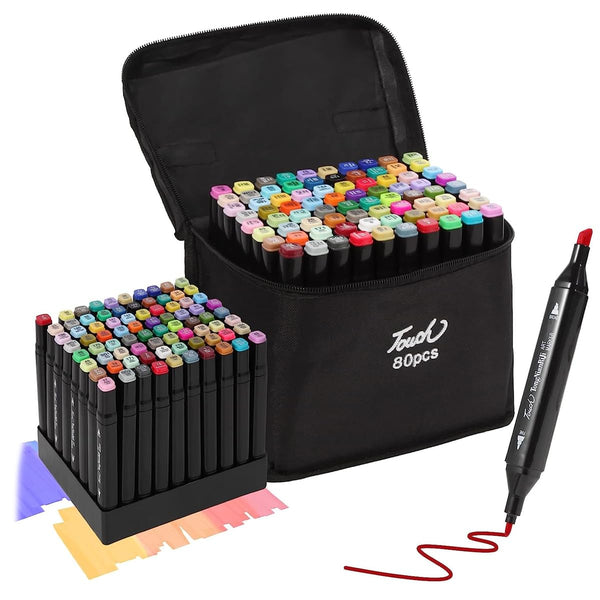 Professional Dual Tips Art Markers Set with Carry Bag - Mega Cart