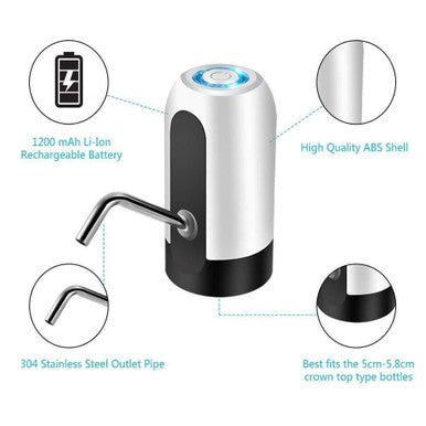 Rechargeable Automatic Water Bottle Pump – Portable & Easy to Use - Mega Cart