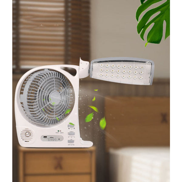 Rechargeable Solar Smart Fan with LED & Music - Mega Cart