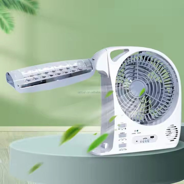 Rechargeable Solar Smart Fan with LED & Music - Mega Cart