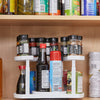 Rotating D-Shape Spice Rack - Adjustable, Dual Spin Kitchen Organiser - Mega Cart