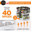 Rotating D-Shape Spice Rack - Adjustable, Dual Spin Kitchen Organiser - Mega Cart