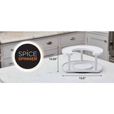 Rotating D-Shape Spice Rack - Adjustable, Dual Spin Kitchen Organiser - Mega Cart